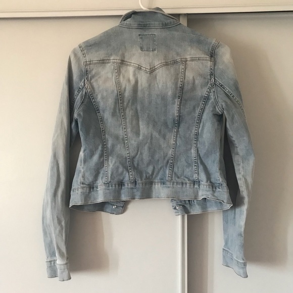 Jessica Simpson blue pixie crop denim jean jacket - Picture 2 of 8